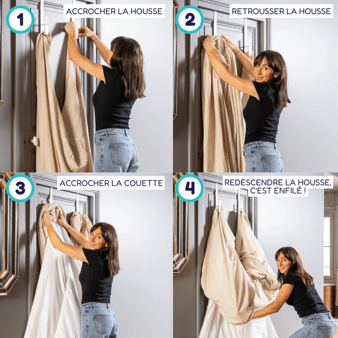 Les 4 étapes pour enfiler une housse de couette avec Hopoli